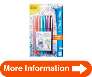 Paper Mate Flair PorousPoint Felt Tip Pen, Medium Tip, 6Pack, Limited Edition Tropical Vacation Colors 1927997 An